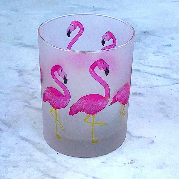 CULVER LTD GLASS FLAMINGO PINK NEW DOUBLE OLD FASHION 14 OZ - Picture 4 of 5